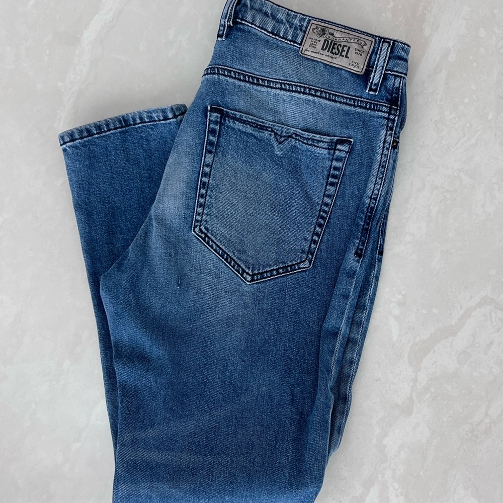 Diesel Slim Straight Jeans in Medium Blue Wash